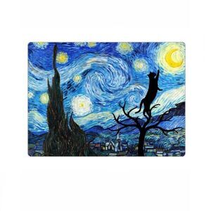 Van Gogh Starry Night Black Cat Magnet